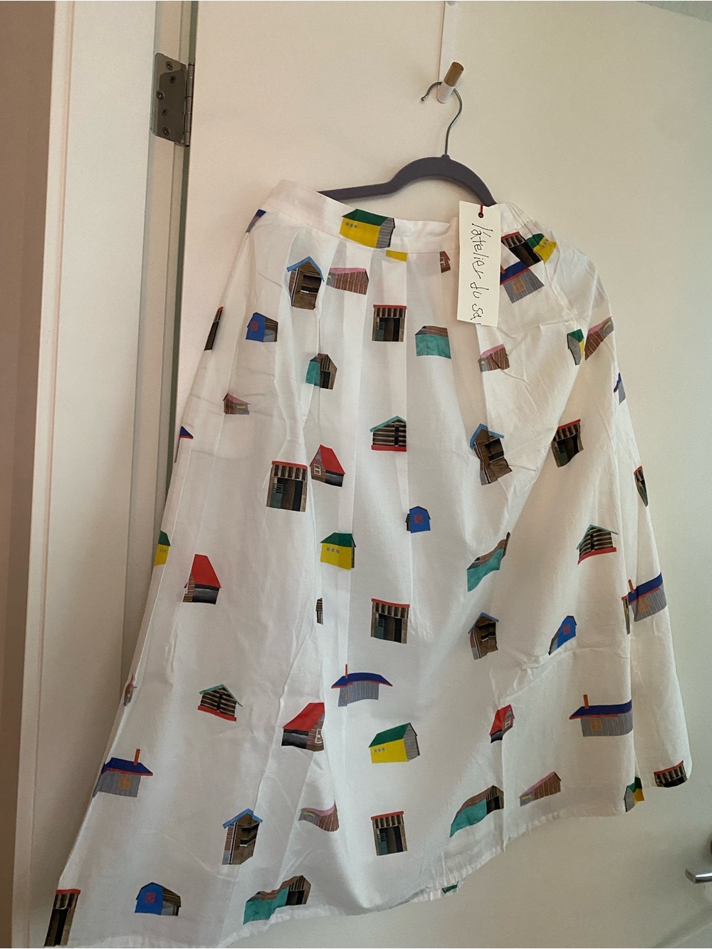 Women’s White Printed A-Line Skirt from Japan